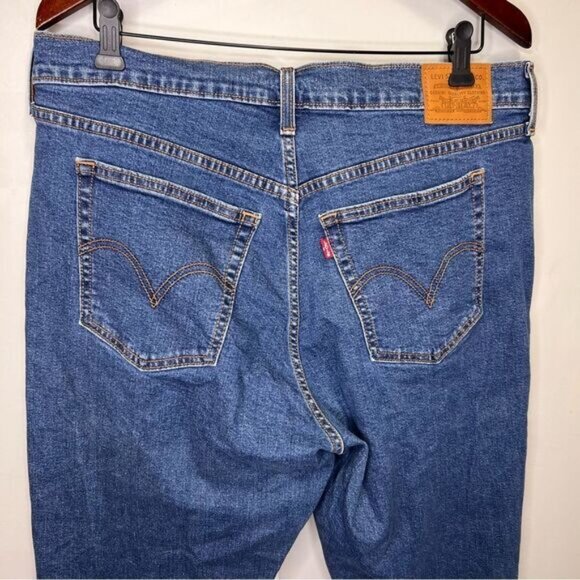 Levi's Wedgie Skinny Jeans Raw Frayed Hem Button Fly Size 16 Medium Wash Denim - Picture 5 of 13